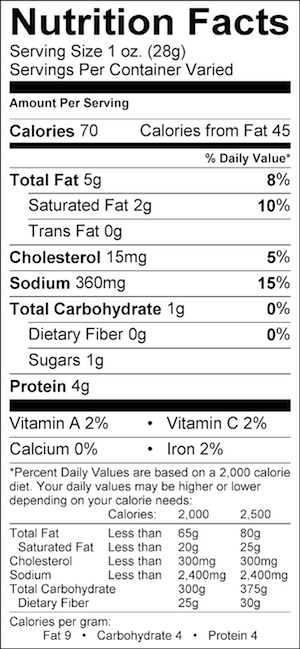 nutrition info